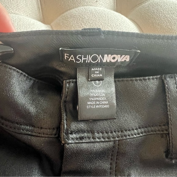 FASHION NOVA- Black Leather Pants - Picture 4 of 9